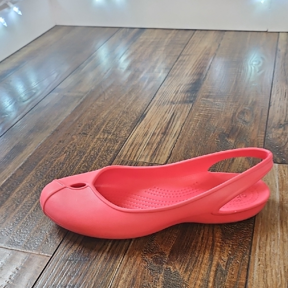 CROCS Women's‎ Bright Coral Slingback Flats - Picture 9 of 12